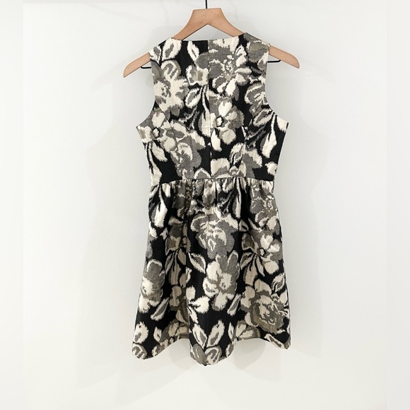 Anthropologie Tabitha Floral A-Line Dress Black and Gray Size 0 - Picture 7 of 7